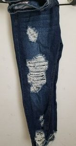 Dark blue ripped jeans
